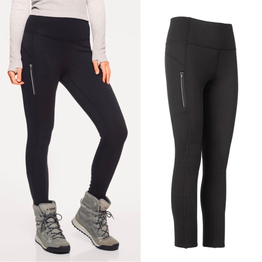 Athleta PrimaLoft Ridge Tight Black Fleece Lined Leggings Insulated Pants XS